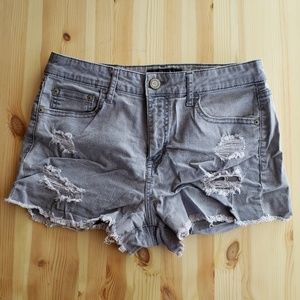High Rise Distressed Shorts